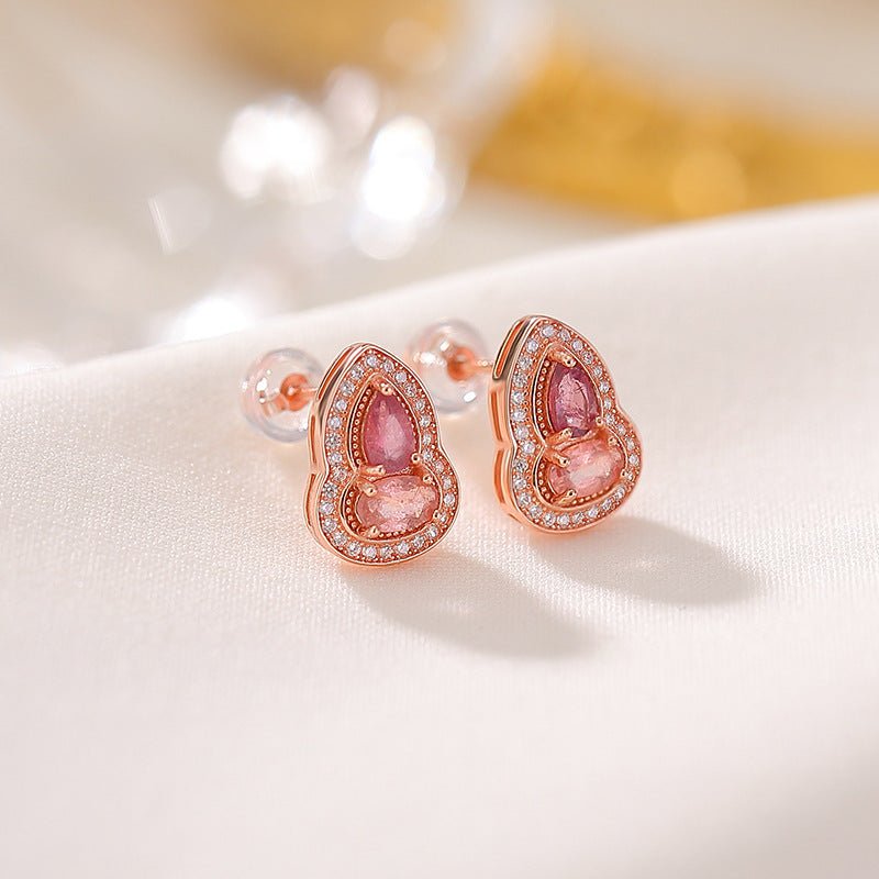 S925 Rose Gold Tourmaline Collection – Playful Húlu Charms with Crystal Energy - Taichi - Zen