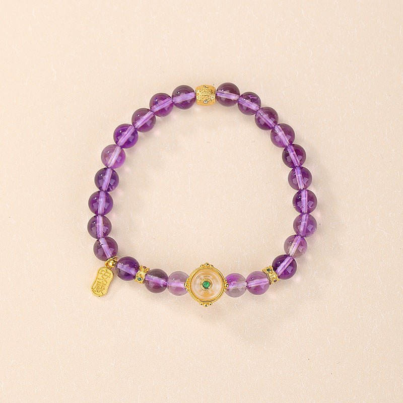 S925 Sterling Silver Amethyst & Clear Crystal Bracelet – Ethereal Beauty Meets Mindful Elegance - Taichi - Zen