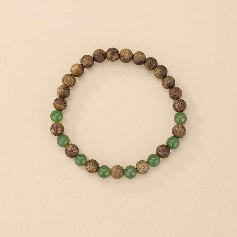 Agarwood & Hetian Jade Bead Bracelet – The Scent of Serenity, The Touch of Jade - Taichi - Zen