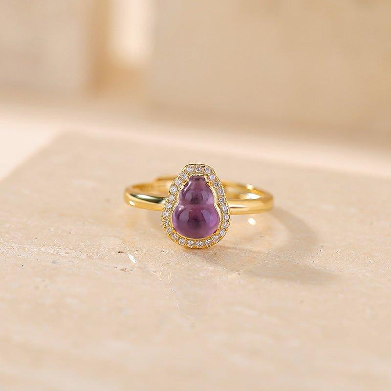 S925 Gold - Plated Amethyst Jewelry Collection – The Art of Húlu (葫芦) in Modern Chinese Design - Taichi - Zen