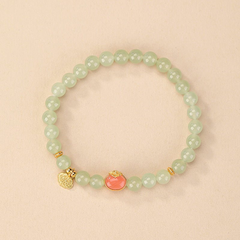 S925 Sterling Silver Gold - Plated Hetian Jade & Southern Red Agate Bracelet – Rare Earth Harmony - Taichi - Zen
