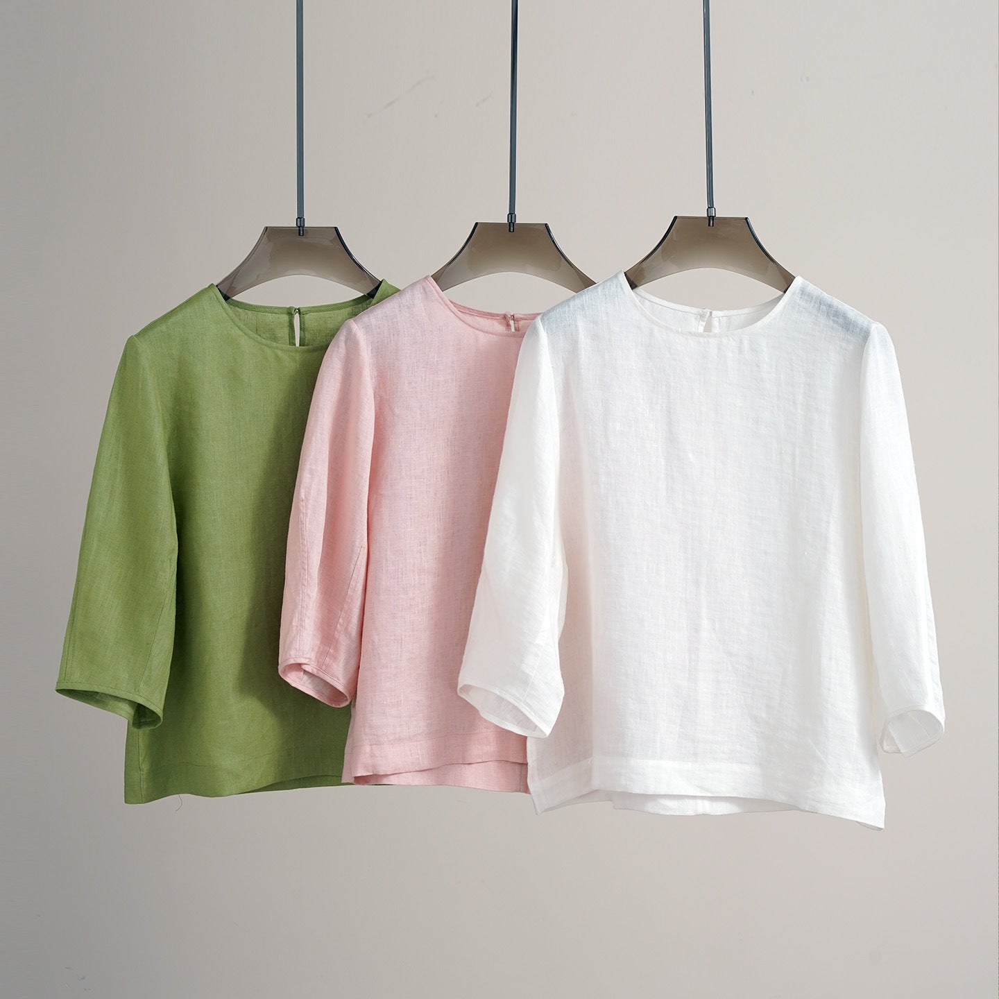 Washed Linen 3/4 Sleeve Top – Airy, Pure, Uncomplicated - Taichi - Zen