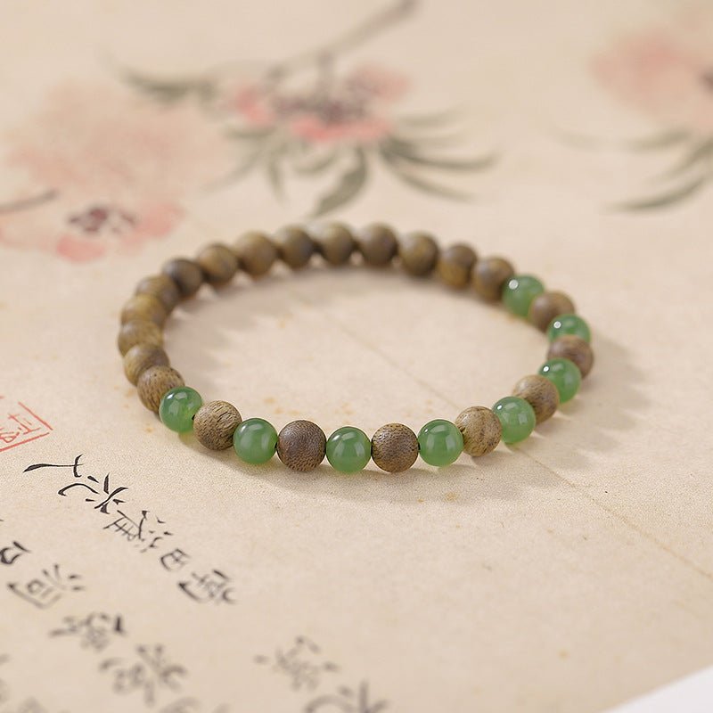 Agarwood & Hetian Jade Bead Bracelet – The Scent of Serenity, The Touch of Jade - Taichi - Zen
