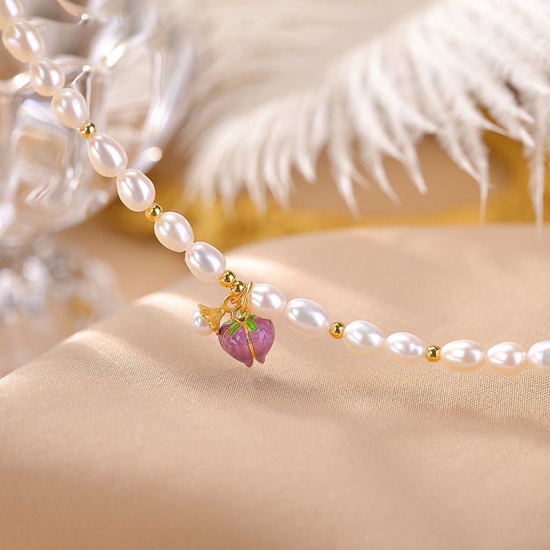 S925 Sterling Silver Gold - Plated Freshwater Pearl Bracelet – Tulip Elegance in Minimalist Chinese Aesthetic - Taichi - Zen