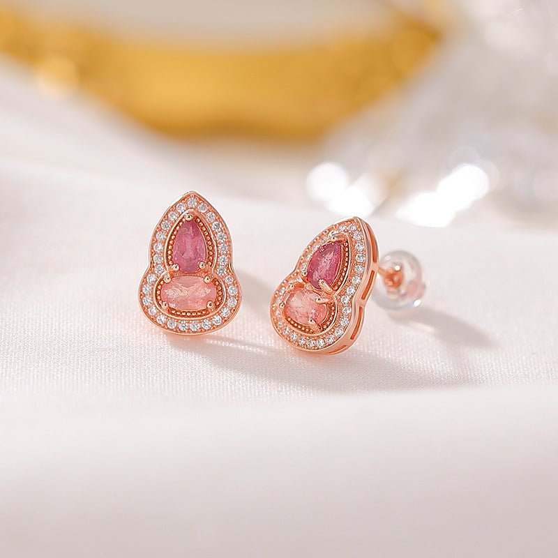 S925 Rose Gold Tourmaline Collection – Playful Húlu Charms with Crystal Energy - Taichi - Zen