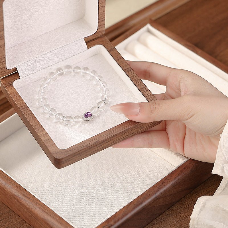 S925 Sterling Silver Crystal Bracelet – "Moonlight & Amethyst Harmony - Taichi - Zen