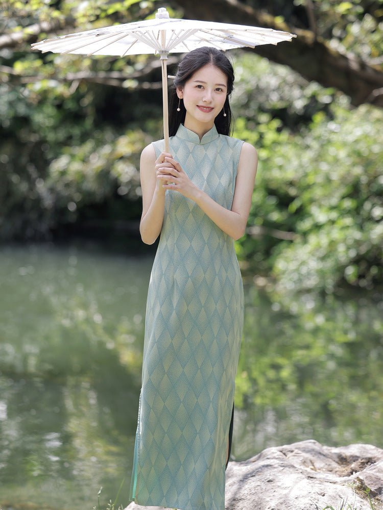 Mint Breeze Qipao – Soft, Subtle, Beautifully Calm - Taichi - Zen