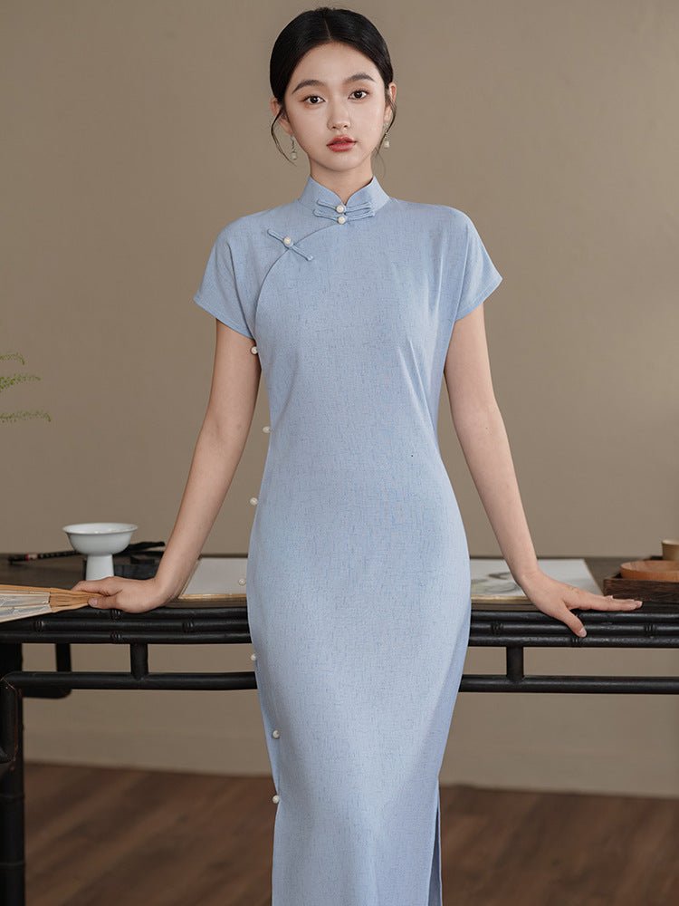 Pale Blue Qipao – Quiet, Composed, Beautiful - Taichi - Zen
