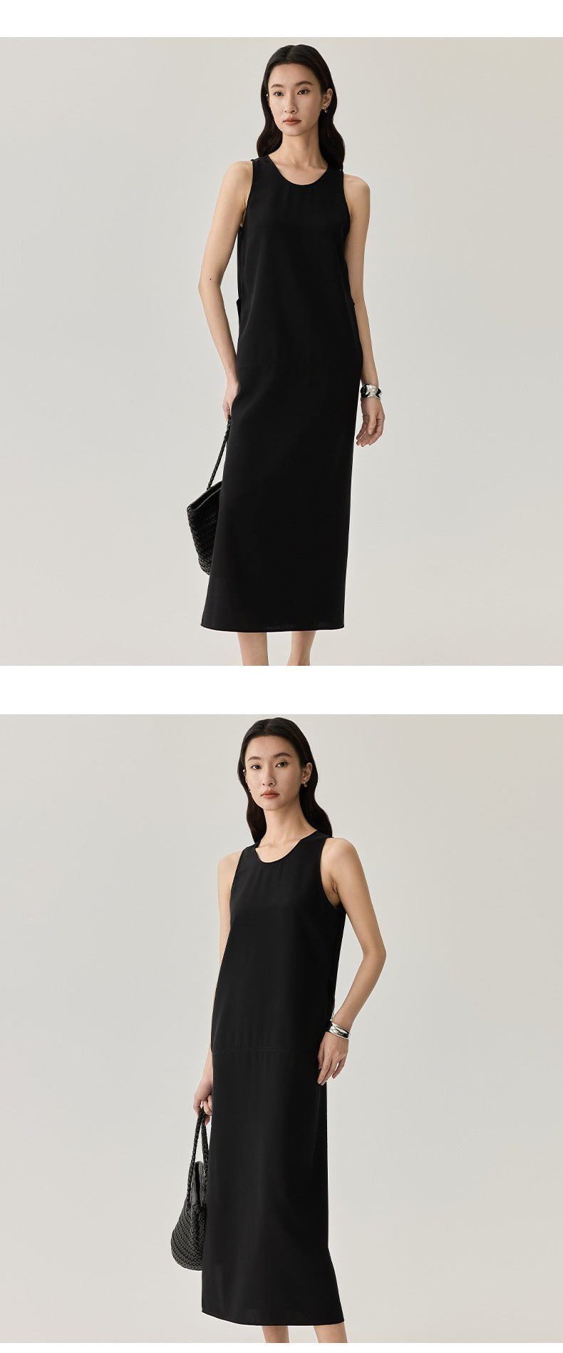 Black Silk Sleeveless Dress – Stillness with Strength - Taichi - Zen