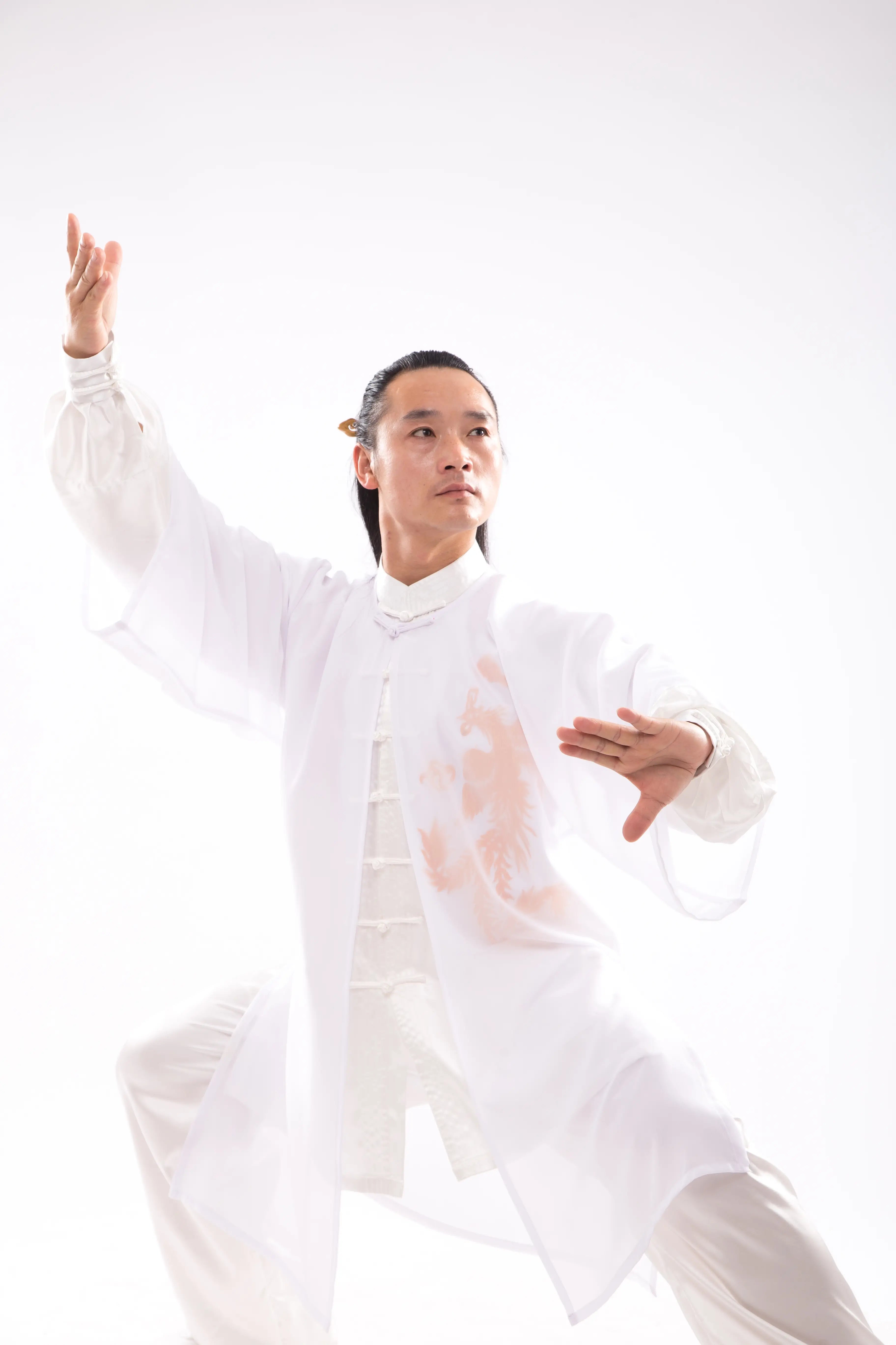 Wudang Mountain Tai Chi Hanfu Sheer Outer Layer: Unisex, Premium Silk & Linen Blend - Graceful Traditional Chinese Martial Arts Ensemble