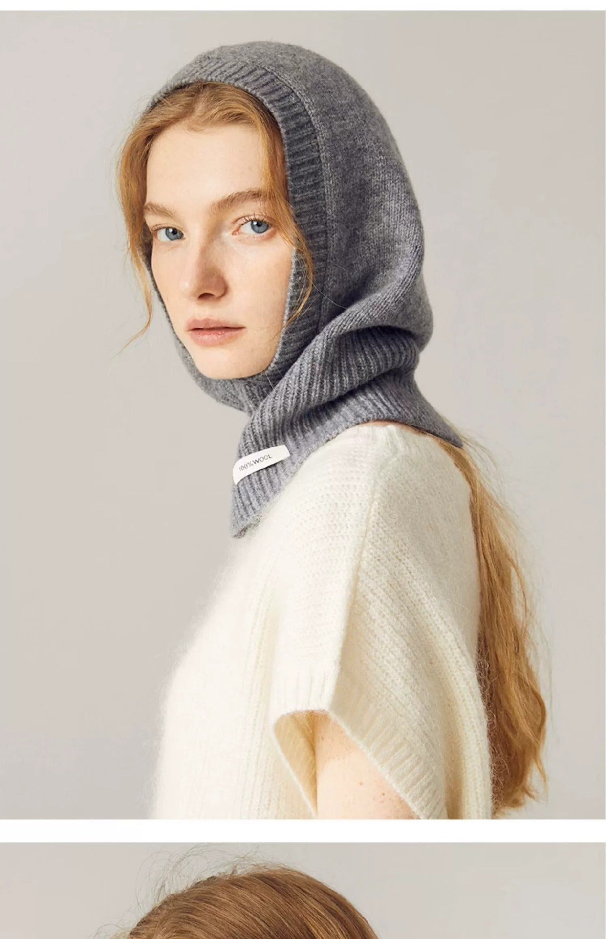 Ladies Wool Balaclava Hat Winter Knitted Beanie  Face Mask Neck Warmer Women's Fashion Winter Cap Ear Protection