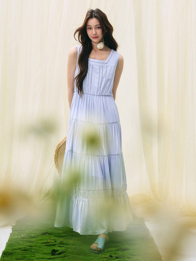 Soft Sky Tiered Maxi Dress – Light & Airy Summer Ease - Taichi - Zen