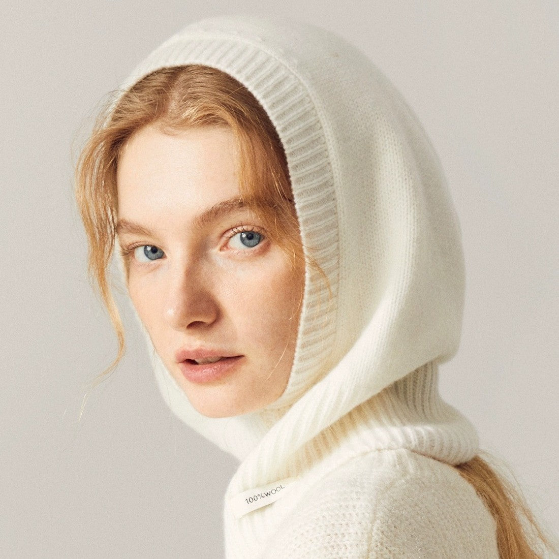 Ladies Wool Balaclava Hat Winter Knitted Beanie  Face Mask Neck Warmer Women's Fashion Winter Cap Ear Protection