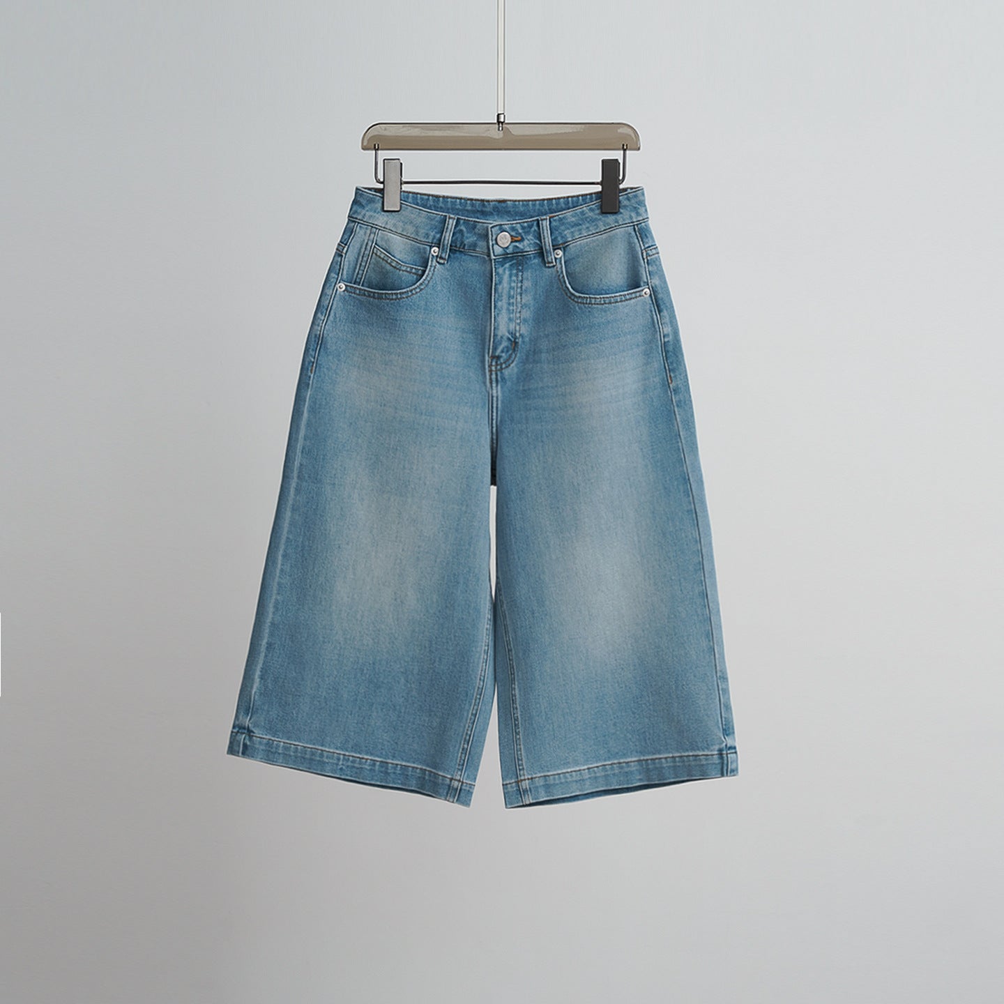 Soft Summer Denim – Effortless Wide - Leg Crop Pants - Taichi - Zen