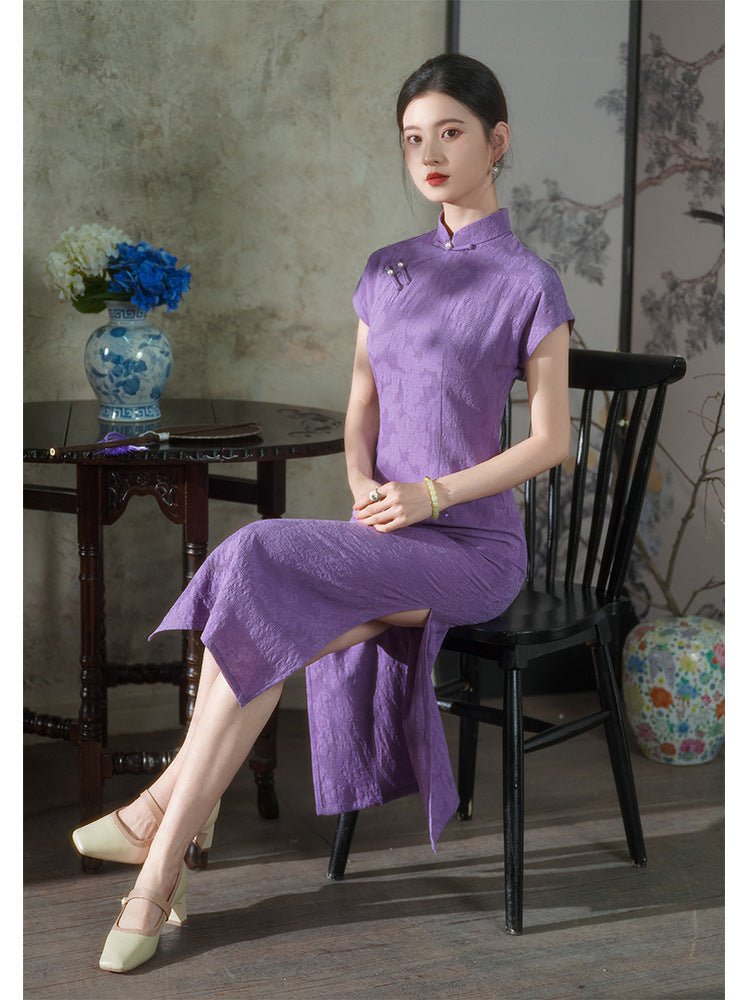 Lavender Poise Qipao – Soft Power in Bloom - Taichi - Zen