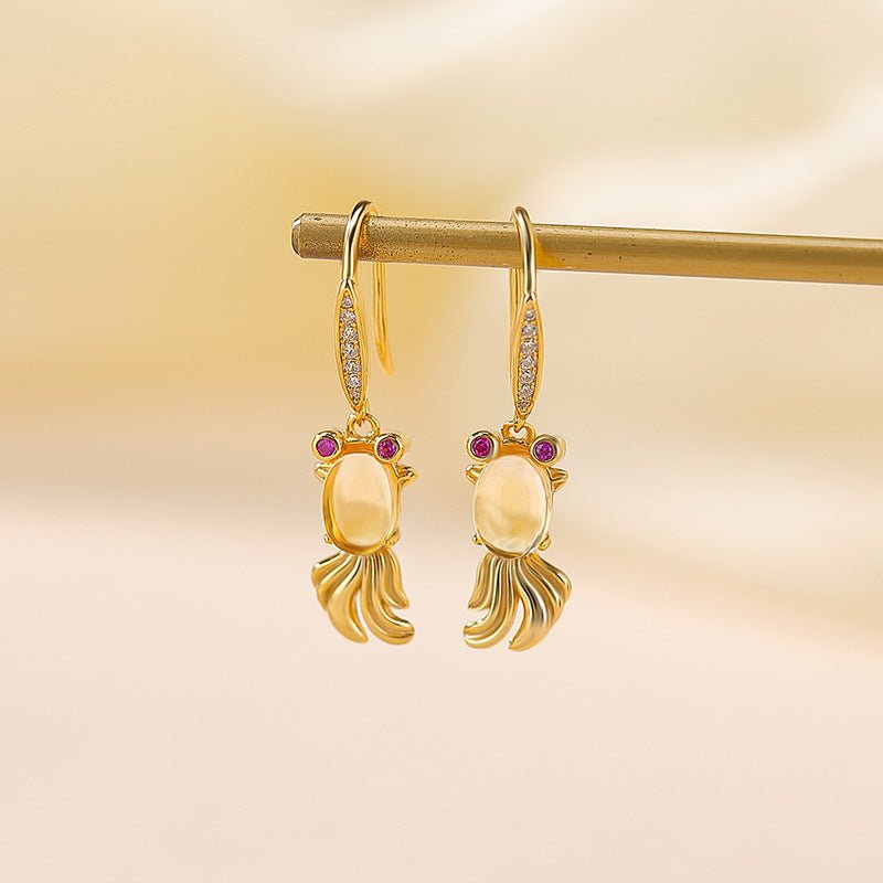 New Chinese Style Earrings Collection – Goldfish & Koi Crystal Designs - Taichi - Zen