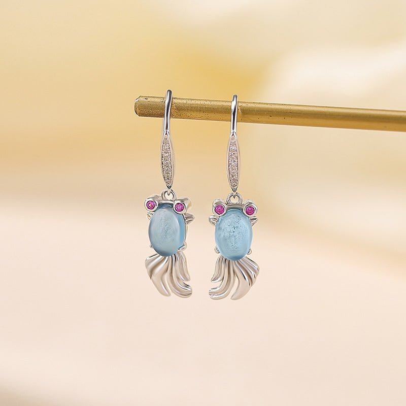 New Chinese Style Earrings Collection – Goldfish & Koi Crystal Designs - Taichi - Zen