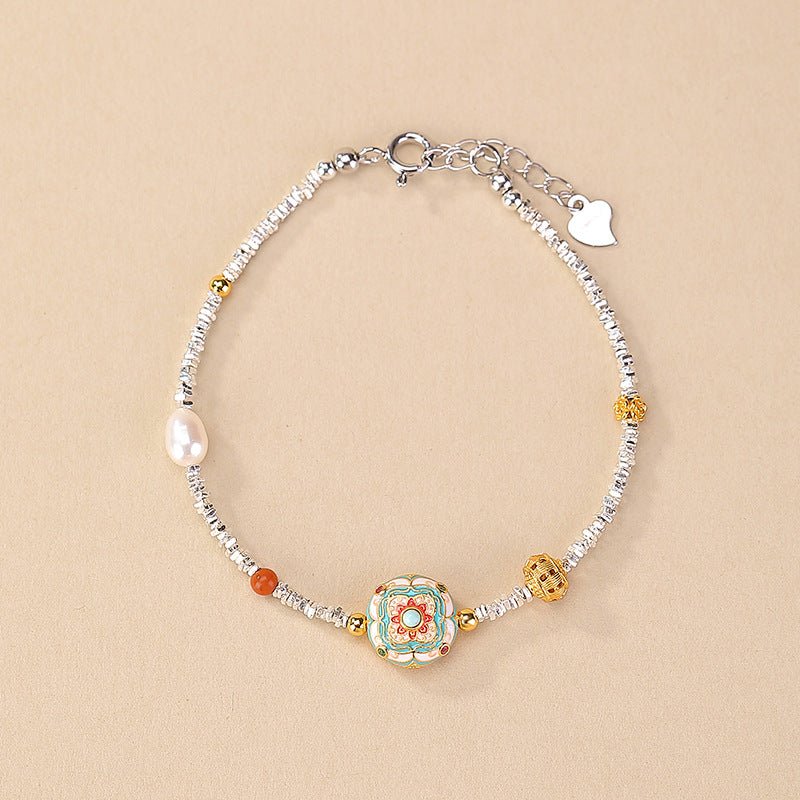S925 Gold - Plated "Broken Silver" Bracelet – "Whispering Garden Cuff" - Taichi - Zen