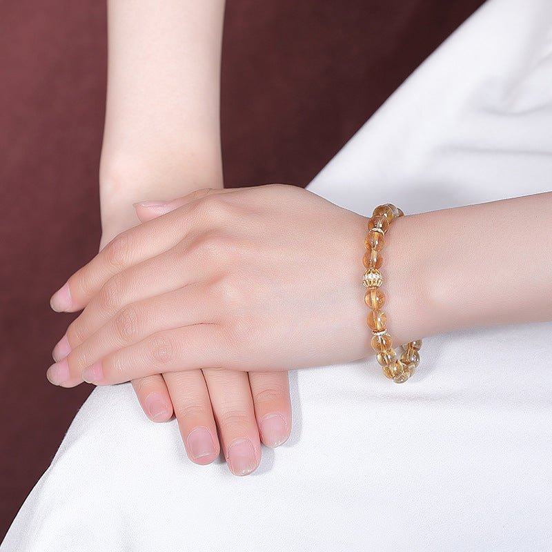 S925 Gold - Plated Citrine Bracelet – "Sunlight in Motion" - Taichi - Zen