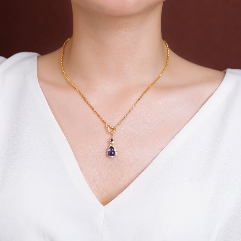 S925 Gold - Plated Amethyst Jewelry Collection – The Art of Húlu (葫芦) in Modern Chinese Design - Taichi - Zen