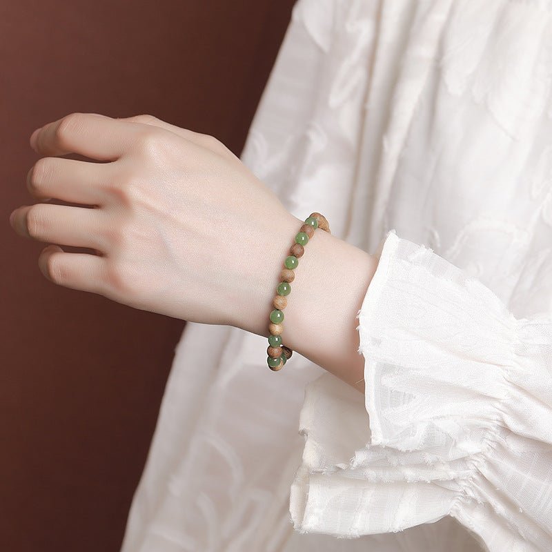Agarwood & Hetian Jade Bead Bracelet – The Scent of Serenity, The Touch of Jade - Taichi - Zen