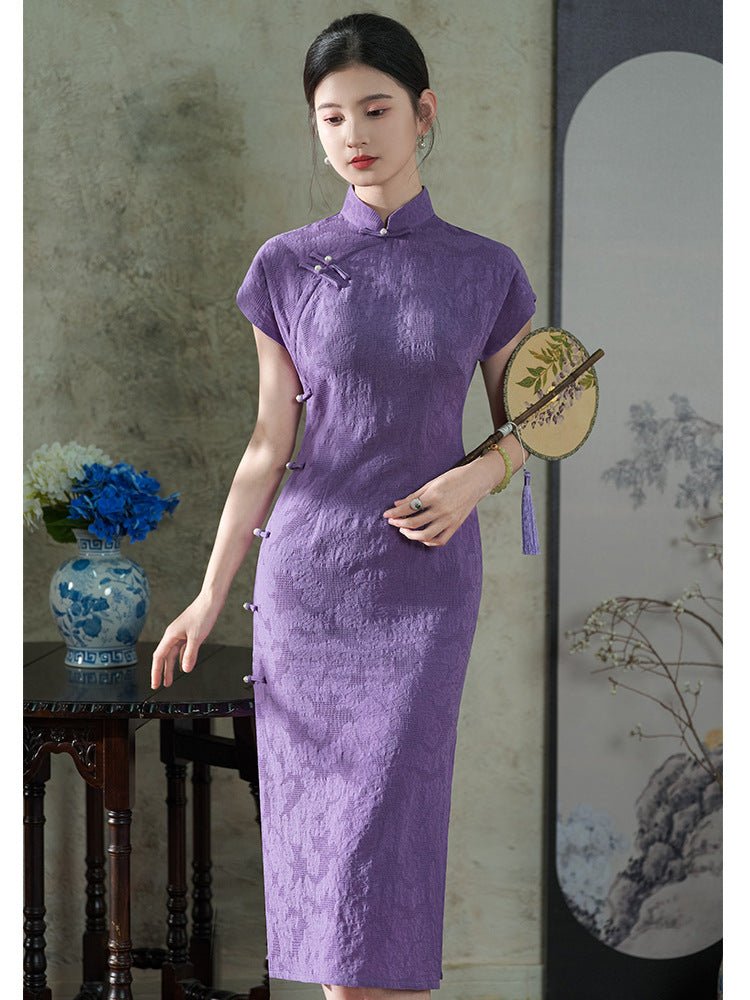 Lavender Poise Qipao – Soft Power in Bloom - Taichi - Zen