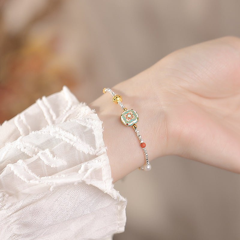S925 Gold - Plated "Broken Silver" Bracelet – "Whispering Garden Cuff" - Taichi - Zen