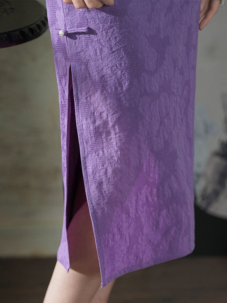 Lavender Poise Qipao – Soft Power in Bloom - Taichi - Zen