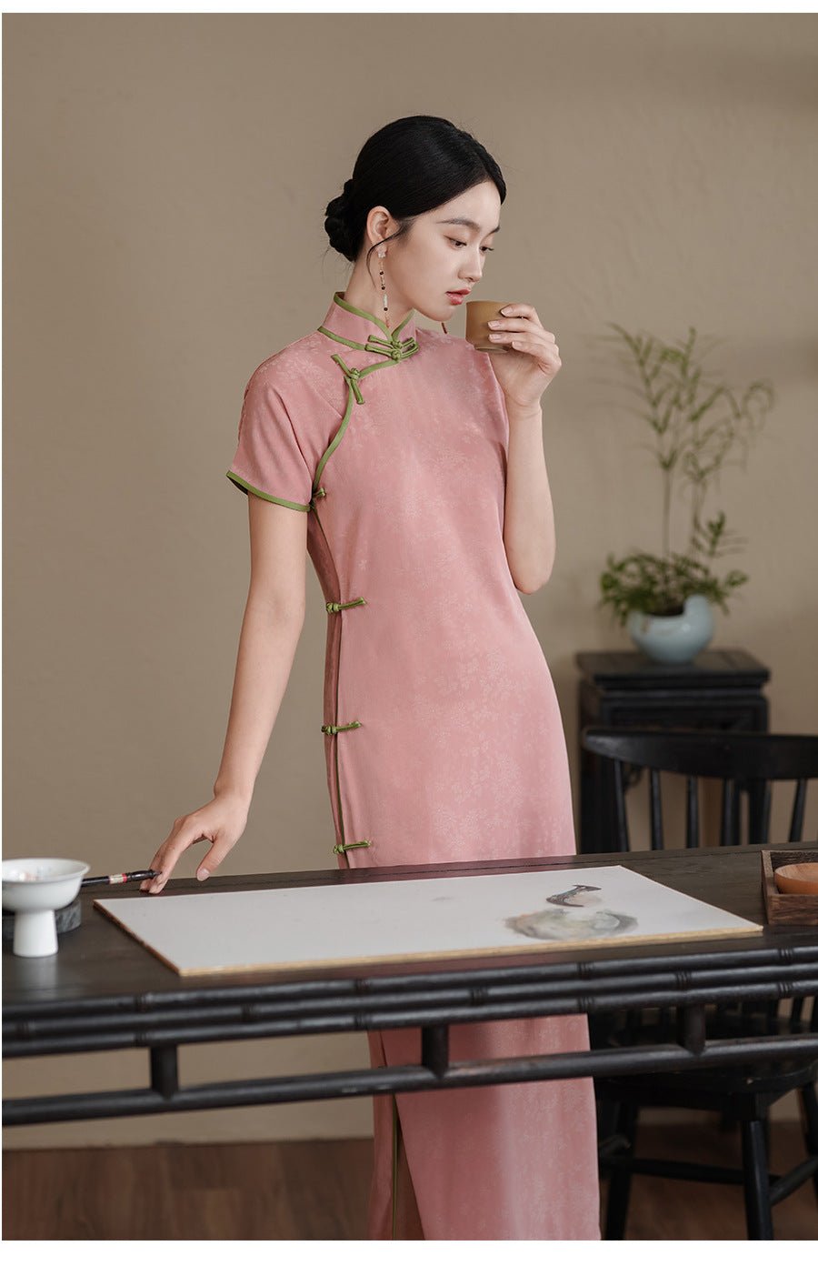 Rose Pink Qipao – Soft, Feminine, Quietly Bold - Taichi - Zen