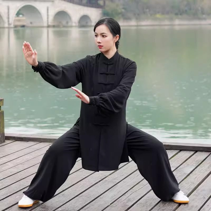 Natural Pearl Flex Linen Wudang Mountain Tai Chi Hanfu: Gender-Neutral, Multi-Color Options - Authentic Traditional Chinese Martial Arts Attire