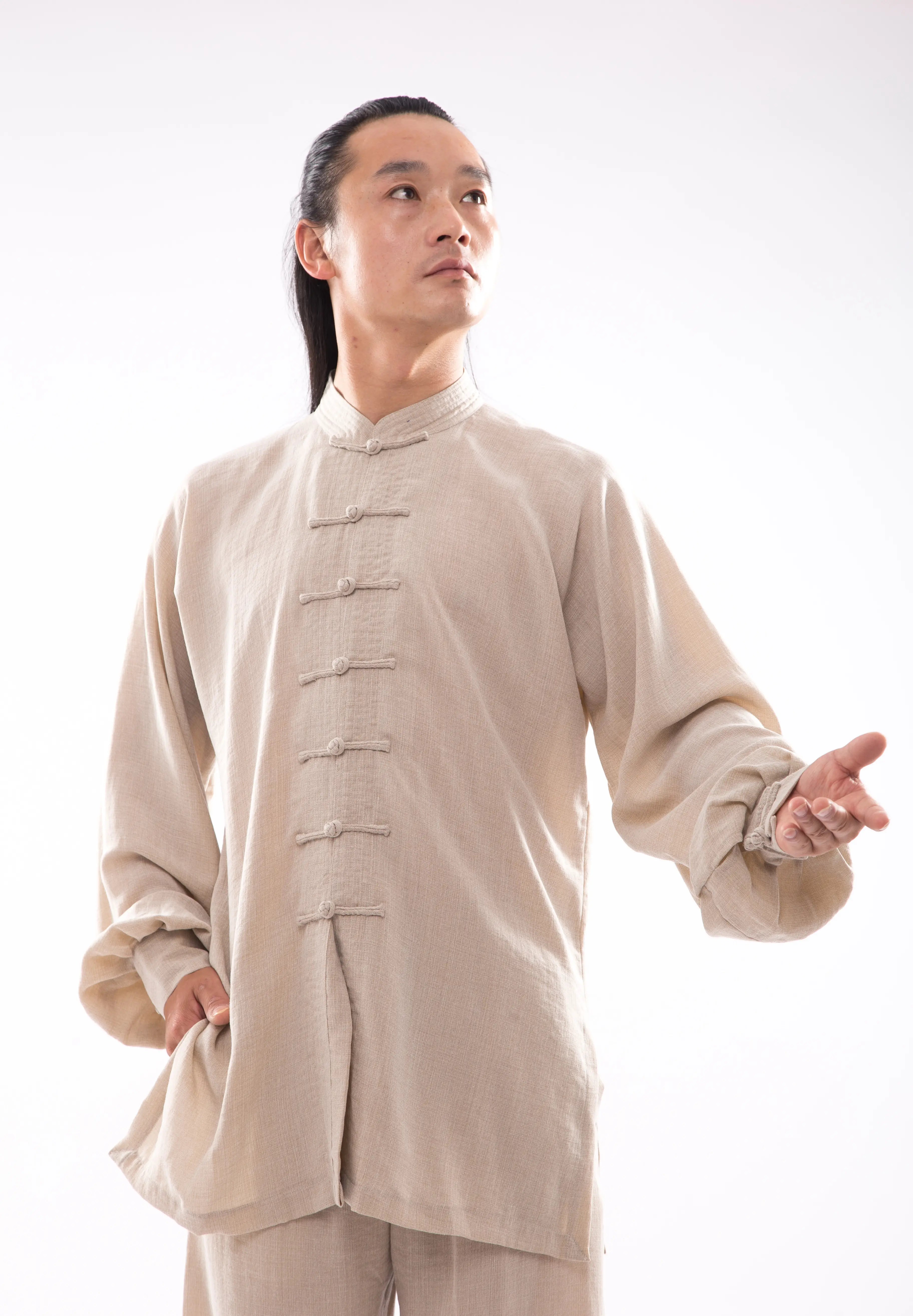 Harmonious Wudang Mountain Wellness Tai Chi Hanfu: Gender-Neutral, Pure Natural Linen - Traditional Chinese Martial Arts Uniform