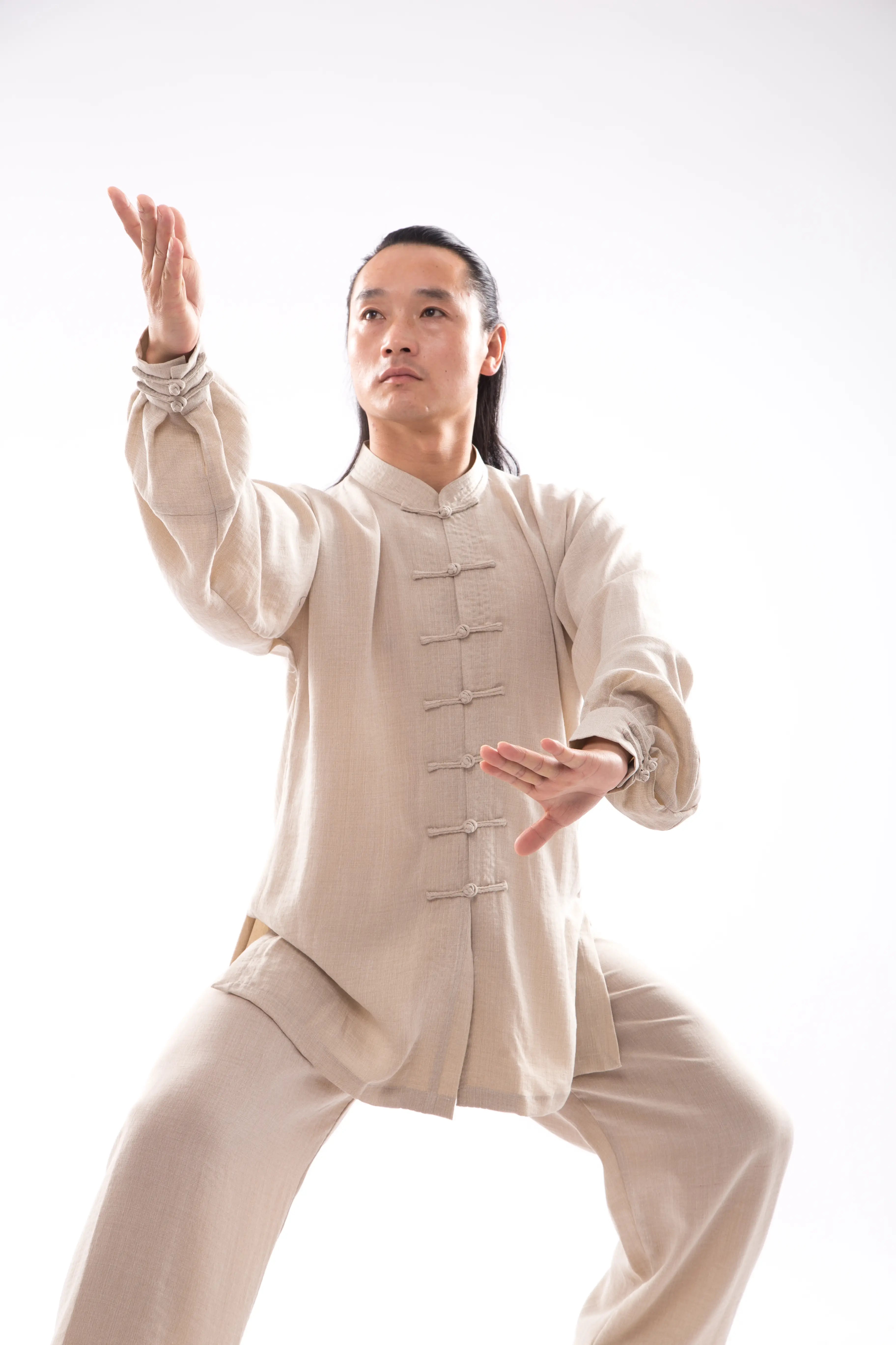 Harmonious Wudang Mountain Wellness Tai Chi Hanfu: Gender-Neutral, Pure Natural Linen - Traditional Chinese Martial Arts Uniform