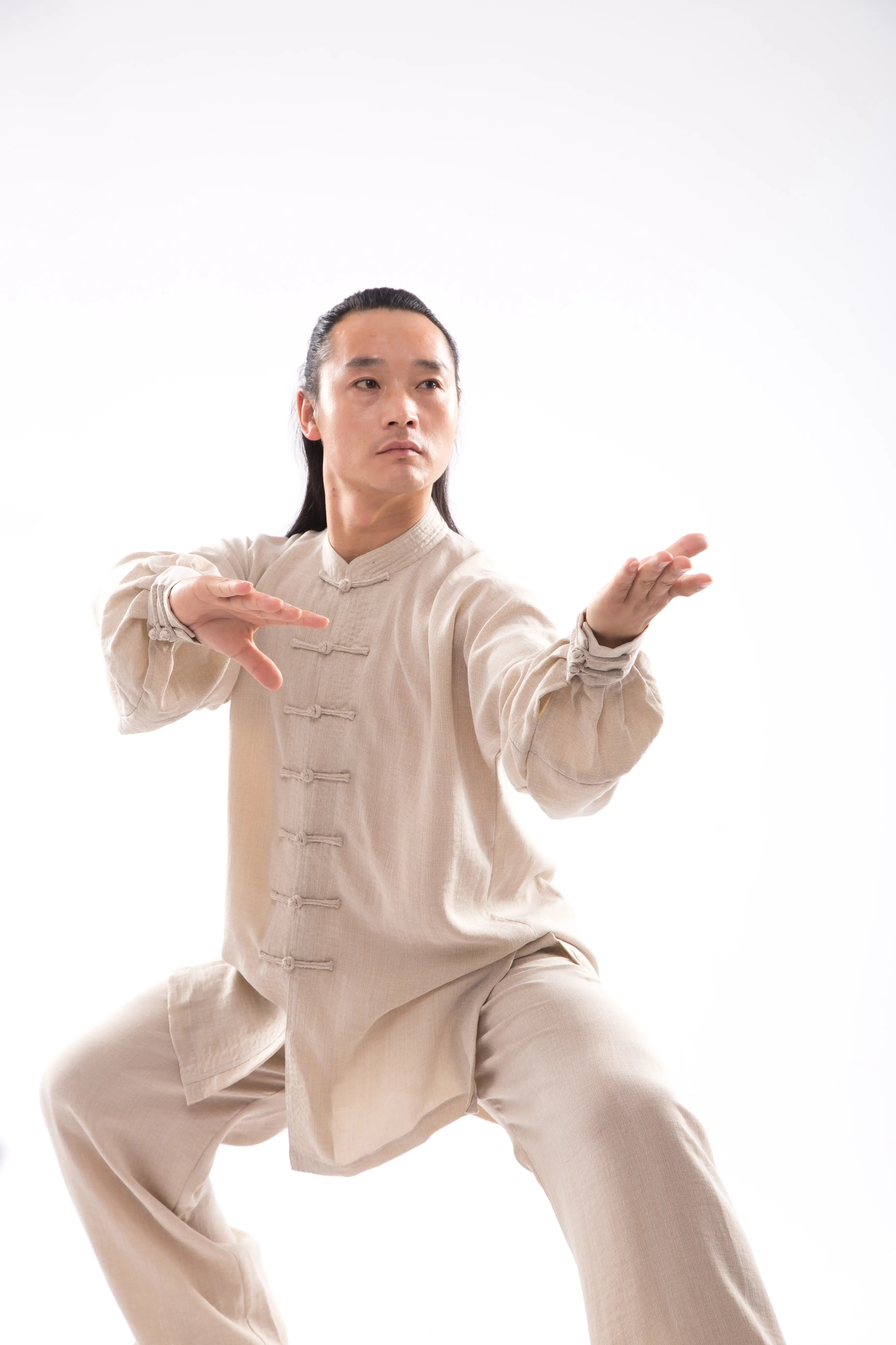 Harmonious Wudang Mountain Wellness Tai Chi Hanfu: Gender-Neutral, Pure Natural Linen - Traditional Chinese Martial Arts Uniform