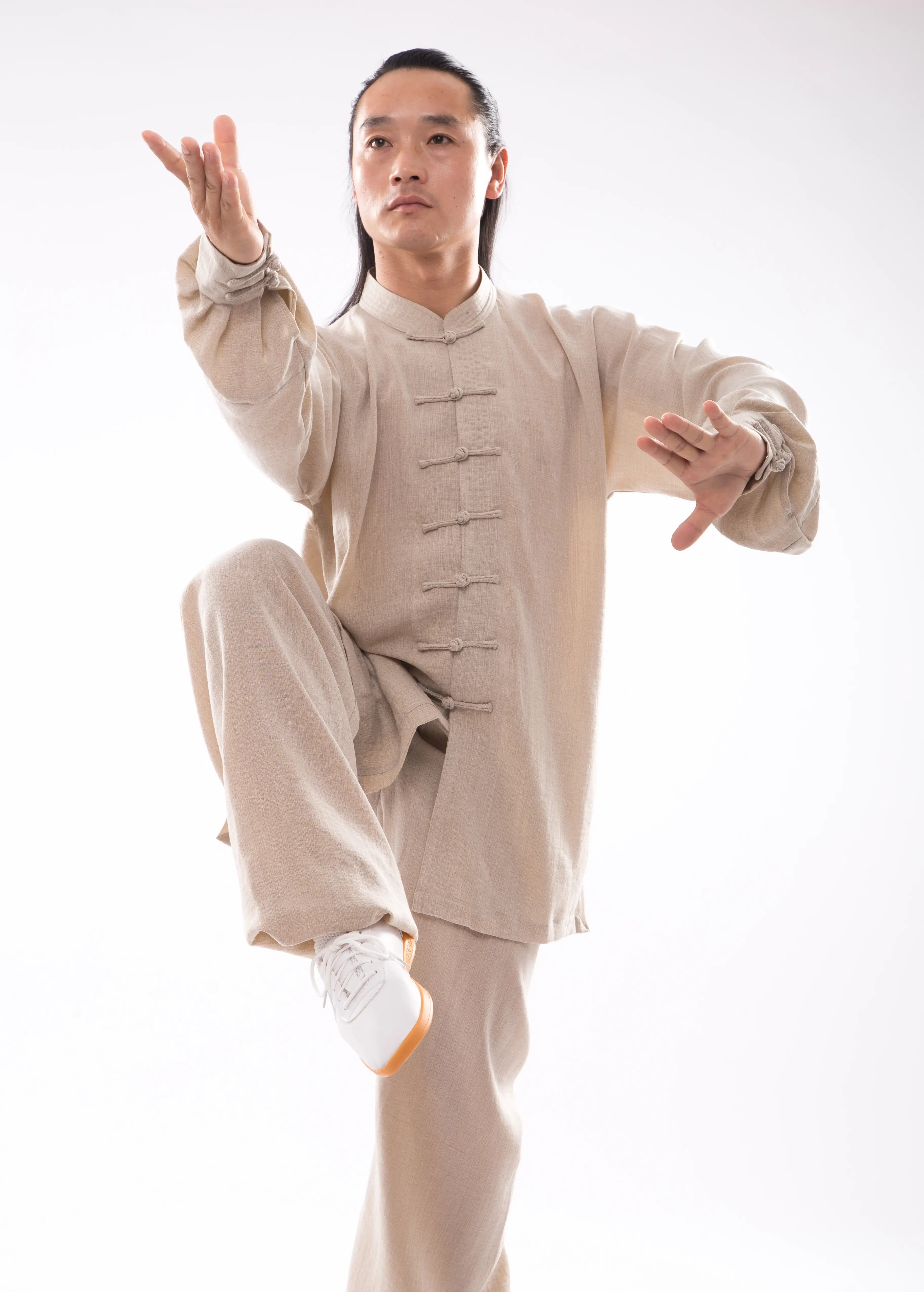 Harmonious Wudang Mountain Wellness Tai Chi Hanfu: Gender-Neutral, Pure Natural Linen - Traditional Chinese Martial Arts Uniform