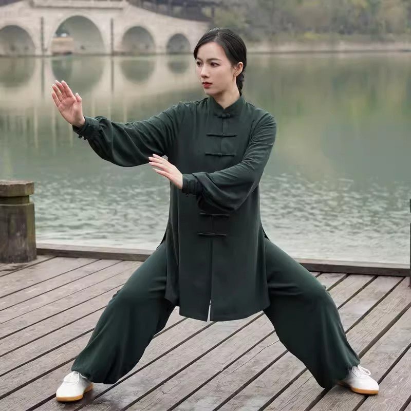 Natural Pearl Flex Linen Wudang Mountain Tai Chi Hanfu: Gender-Neutral, Multi-Color Options - Authentic Traditional Chinese Martial Arts Attire