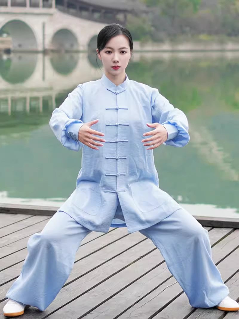 Serene Wudang Mountain Tai Chi Harmony Hanfu: Unisex, 100% Organic Linen - Classic Chinese Martial Arts Wear