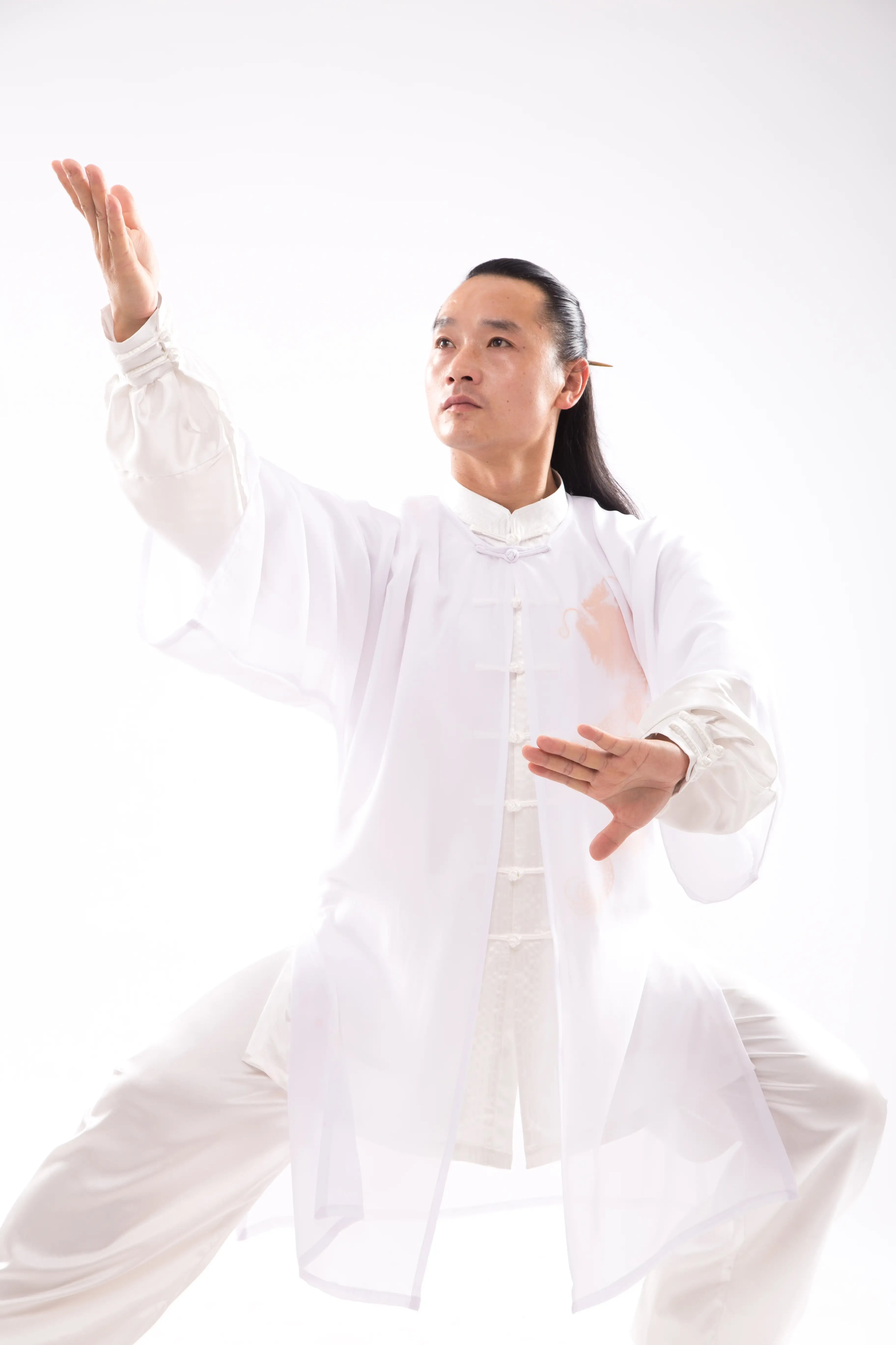 Wudang Mountain Tai Chi Hanfu Sheer Outer Layer: Unisex, Premium Silk & Linen Blend - Graceful Traditional Chinese Martial Arts Ensemble