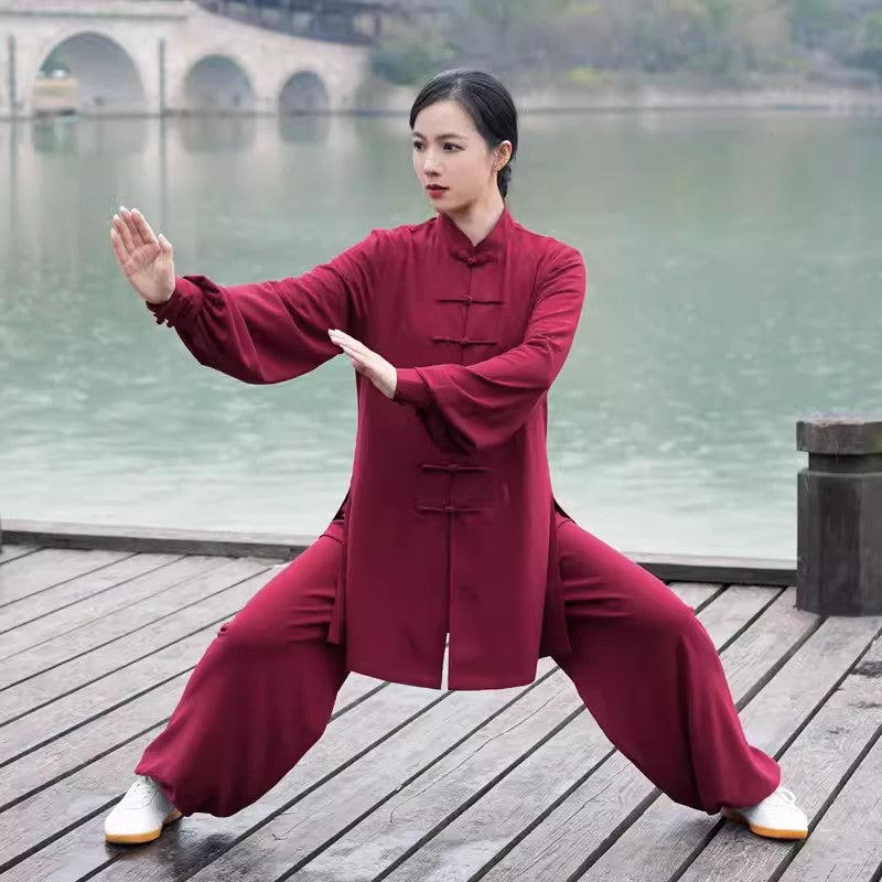 Natural Pearl Flex Linen Wudang Mountain Tai Chi Hanfu: Gender-Neutral, Multi-Color Options - Authentic Traditional Chinese Martial Arts Attire